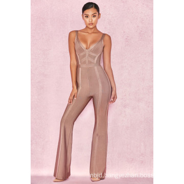 Sexy Suspender Jumpsuit with a Straight Tube with a Straight Backless